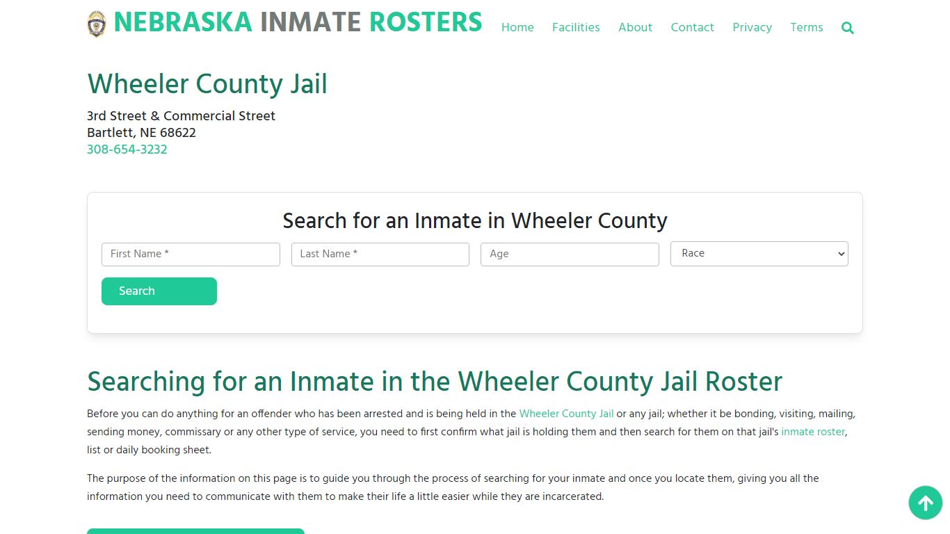 Wheeler County Jail NE: Inmate Search & Roster